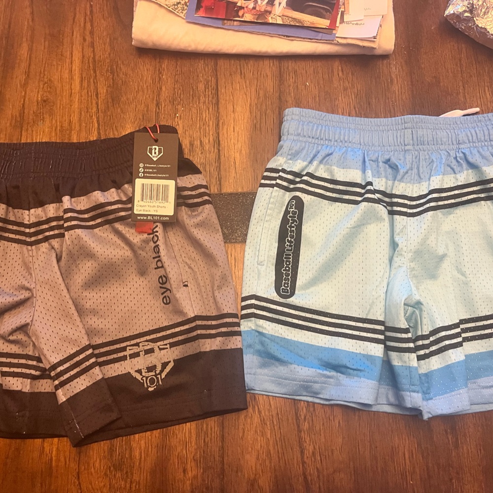 Eye Black and Blue Mesh Shorts Set